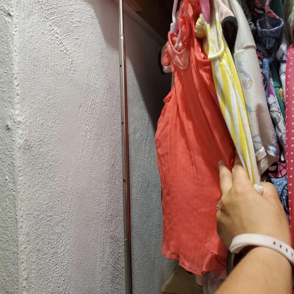 New 2pk Chrome Expanding Hanging Closet Rods